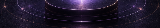 Concentric Portal settings rings illuminated on dark stone